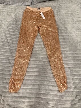 Venus Rose Gold Sequin Jogger Pants